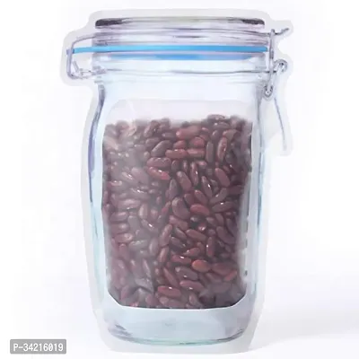 Transparent Jar shaped stand up Pouch with zip lock  Set Contain 3 PC(Blue Large-1000 ml; Red Medium-500 ml; Yellow Small-150 ml)-thumb4