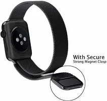 Magnetic Lock Milanese Strap Band For Iwatch Series 1/2/3/4/5/6 And Se 44Mm/Mm 44 Mm Stainless Steel Watch Strap Black-thumb2