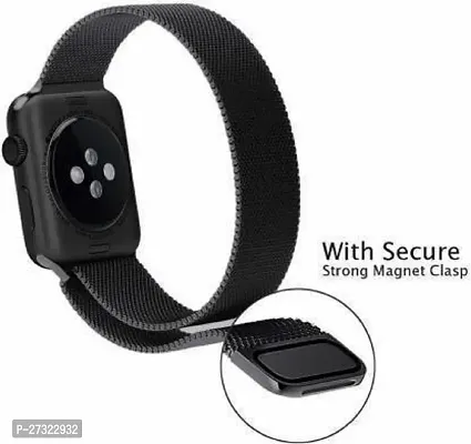 Magnetic Lock Milanese Strap Band For Iwatch Series 1/2/3/4/5/6 And Se 44Mm/Mm 44 Mm Stainless Steel Watch Strap Black-thumb3