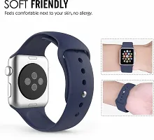 Soft Silicone Strap Sports Band Compatible With Iwatch 42 Mm Silicone Watch Strap Blue-thumb2