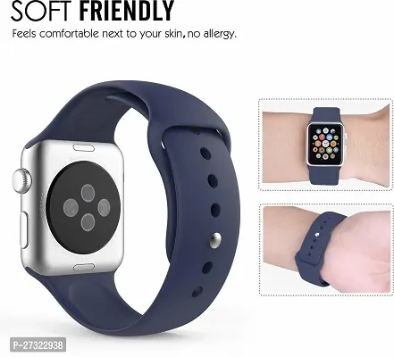 Soft Silicone Strap Sports Band Compatible With Iwatch 42 Mm Silicone Watch Strap Blue-thumb3