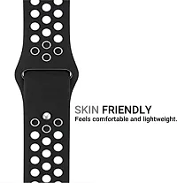 Plain Band Soft Silicone Sport Wristband Strap 42/44/45/Mm Black And White Strap 42 Mm Rubber Watch Strap Blackand White-thumb1