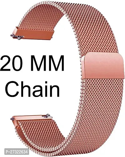 Magnetic Chain Compatible For Amazfitgts2/Mini/Bip/Bipu/Pro/Lite,Galaxy Active2. 20 Mm Metal Watch Strap Rose Gold-thumb0