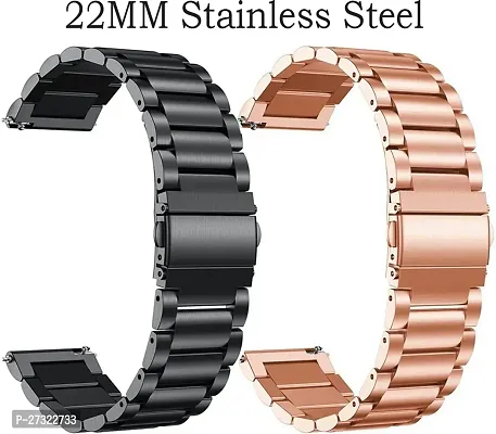 Silicone Strap All Smartwatch And Analog Wristwatchcompatible Watch In Picture 22 Mm Stainless Steel Watch Strap Black, Rose Gold