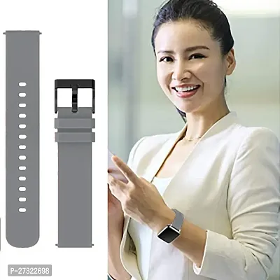 Silicone Belt 22Mm Compatible With Noise Noisefit Active Smartwatch Sports Band 22 Mm Silicone Watch Strap Grey-thumb3