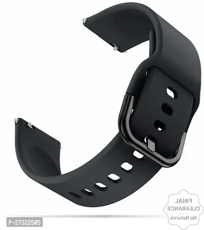 20Mm Soft Silicone Strap Compatible With All Smart Watches 20 Mm Silicone Watch Strap Black-thumb0