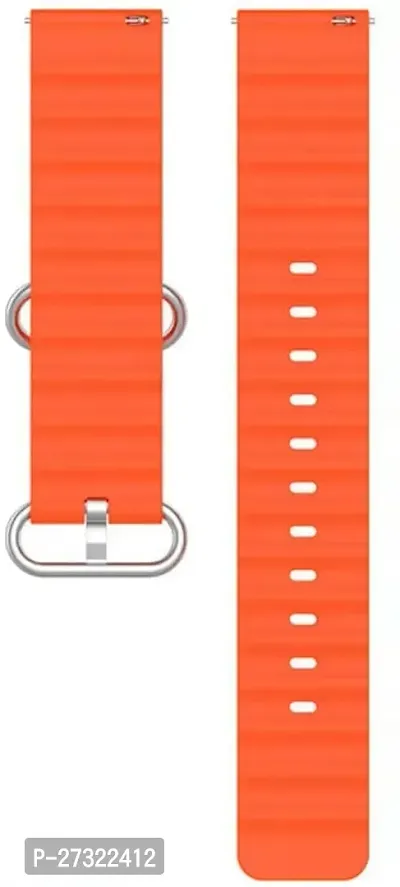 Buckle Silicone Belt 22Mm Compatible With Noise Noisefit Active Sports Band 22 Mm Silicone Watch Strap Orange