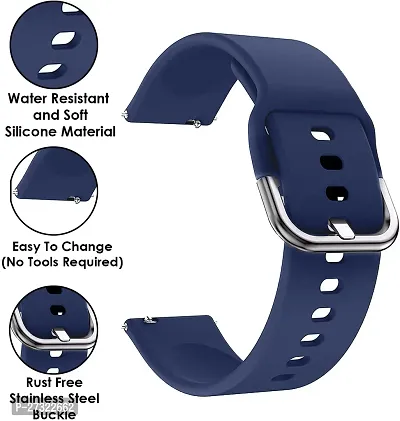 Colorfit Pulse Grand/Ultra 3/Pro 5 Max, Quad Call, Pulse 2, Mettalix, Twist 22 Mm Silicone Watch Strap Blue, Black, Grey-thumb3