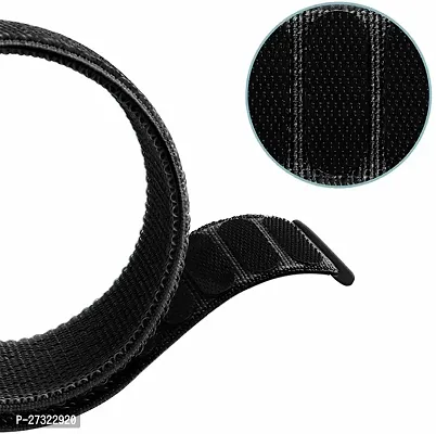 Nylon Black Belt 22Mm Compatible With Noise Noisefit Active Sports Band 22 Mm Fabric Watch Strap Black-thumb4