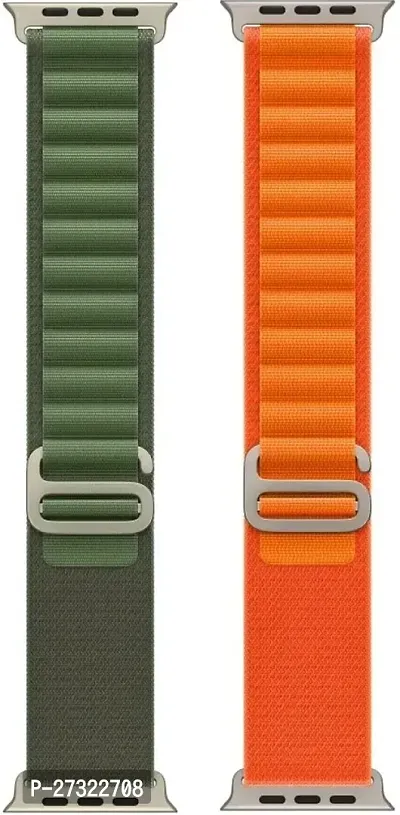 Alpine Watch Strap 42Mm 44Mm 45 Mm Also For Series 9,8,7,6,5,4,3,2,1,Se 49 Mm Fabric Watch Strap Dark Green, Orange