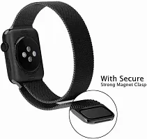 Smart Watch Strap Compatible With Series 1/2/3/4/5/6/7 With Magnetic Band 42Mm 44 Mm Stainless Steel Watch Strap Black-thumb2