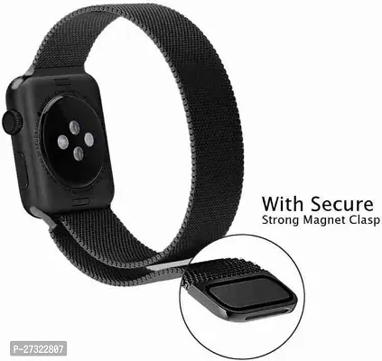 Smart Watch Strap Compatible With Series 1/2/3/4/5/6/7 With Magnetic Band 42Mm 44 Mm Stainless Steel Watch Strap Black-thumb3