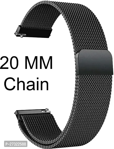 Magnetic Chain Compatible For Amazfitgts2/Mini/Bip/Bipu/Pro/Lite,Galaxy Active2. 20 Mm Metal Watch Strap Black-thumb0