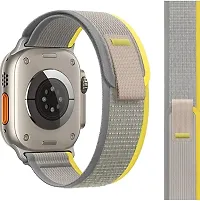 Trail Watch Strap For 49 45 44 42 Mm Also For Series 8 7 6 5 4 3 2 1 Se 22 Mm Fabric Watch Strap Grey, Yellow-thumb1