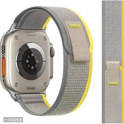 Trail Watch Strap For 49 45 44 42 Mm Also For Series 8 7 6 5 4 3 2 1 Se 22 Mm Fabric Watch Strap Grey, Yellow-thumb2