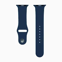 Soft Silicone Case Cover With Strap Iwatch Series7/6/5/4/3/2/1/Se 42/44/45Mm 44 Mm Silicone Watch Strap Navy Blue-thumb2