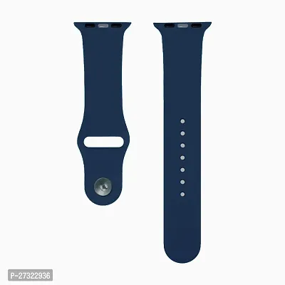 Soft Silicone Case Cover With Strap Iwatch Series7/6/5/4/3/2/1/Se 42/44/45Mm 44 Mm Silicone Watch Strap Navy Blue-thumb3