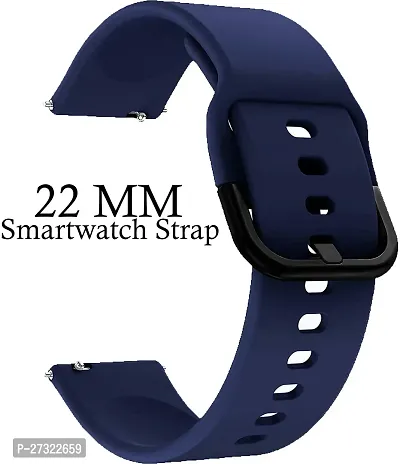 Strap Compatible With Amazfitgts2Mini/Bip/Pro/Lite/Gts/2/2E,Bips,Galaxy Active2 22 Mm Silicone Watch Strap Navy Blue-thumb0