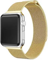 Magnetic Strap Compatible With Iwatch Series 7/6/5/4/3/2/1/Se42/44/45Mm 44 Mm Metal Watch Strap Gold-thumb2