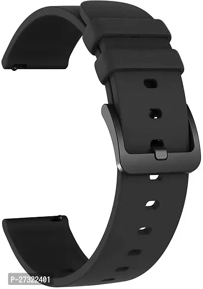 Premium Silicon Strap With Black Buckle 20 Mm Silicone Watch Strap Black