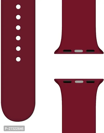 Soft Silicone Case Cover With Strap Iwatch Series7/6/5/4/3/2/1/Se 42/44/45Mm 44 Mm Silicone Watch Strap Maroon-thumb4