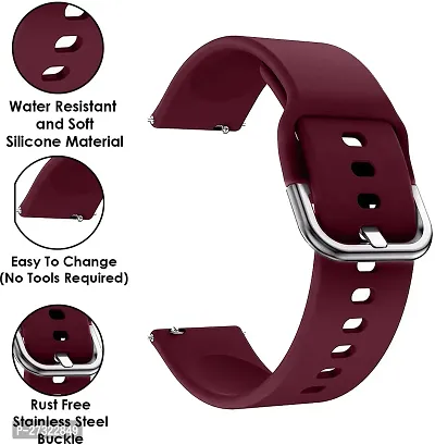 Colorfit Pulse Grand/Ultra 3/Pro 5 Max, Quad Call, Pulse 2, Mettalix, Twist 22 Mm Silicone Watch Strap Black, Maroon, Grey-thumb3