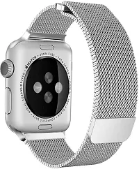 Magnetic Strap Compatible With Iwatch Series 7/6/5/4/3/2/1/Se42/44/45Mm 44 Mm Metal Watch Strap Silver-thumb1