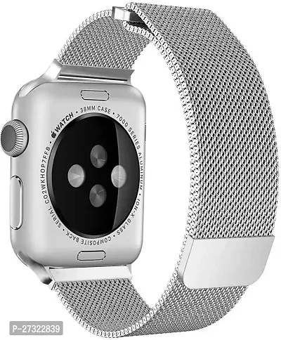 Magnetic Strap Compatible With Iwatch Series 7/6/5/4/3/2/1/Se42/44/45Mm 44 Mm Metal Watch Strap Silver-thumb2