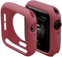 Soft Silicone Case Cover With Strap Iwatch Series7/6/5/4/3/2/1/Se 42/44/45Mm 44 Mm Silicone Watch Strap Maroon-thumb1