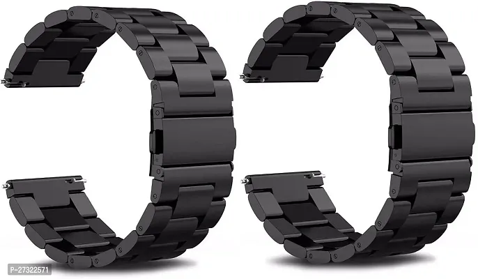 Premium Black Chain Compatible For Amazfitgts2/Mini/Bip/Bipu/Pro/Lite,Galaxy 20 Mm Stainless Steel Watch Strap Black