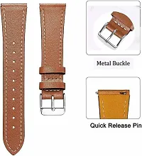 N32Bli09 Universal Vegan Leather Strap Suitable For All Watches, 22 Mm Synthetic Leather Watch Strap Tan-thumb1