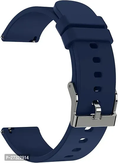 Strap Compatible With Amazfit Gts2 Mini,Bip/Bipu/Pro/Lite,Bips,Galaxy Active2 20 Mm Silicone Watch Strap Navy Blue-thumb0