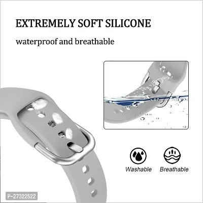 19Mm Silicone Strap For Noise Colorfit Pro 2, Boat Storm Sports Band 19 Mm Silicone Watch Strap Grey-thumb2