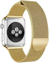 Magnetic Strap Compatible With Iwatch Series 7/6/5/4/3/2/1/Se42/44/45Mm 44 Mm Metal Watch Strap Gold-thumb3