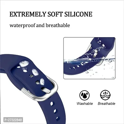 19Mm Silicone Strap For Noise Colorfit Pro 2, Boat Storm Sports Band 19 Mm Silicone Watch Strap Dark Blue-thumb2