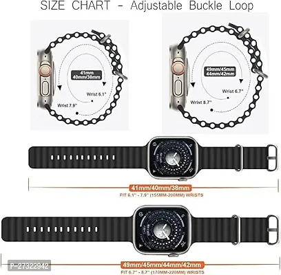 Iwatch Band For Men Women, 49Mm 45Mm 44Mm 42Mm For Iwatch Series Ultra 44 Mm Silicone Watch Strap Black-thumb3