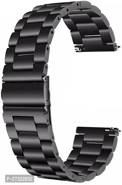 Ss Strap Compatible With Fire-Boltt Invincible Plus 20 Mm Metal Watch Strap Black-thumb0