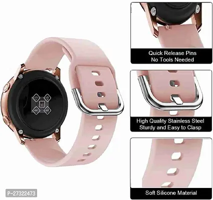 20 Mm Pink Steel Buckle Smart Watch Strap 20 Mm Silicone Watch Strap Pink-thumb3