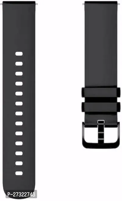 22Mm Smart Watch Strap For Noise Colorfit Pro 3/Nav/Nav+ Noise Evolve Band 22 Mm Silicone Watch Strap Black-thumb2