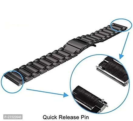 Silicone Strap All Smartwatch And Analog Wristwatchcompatible Watch In Picture 20 Mm Stainless Steel Watch Strap Black, Rose Gold-thumb3