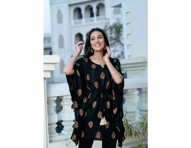 Stylish Fabulous Rayon Printed Kaftan Kurta