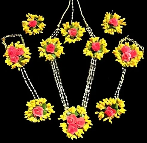 Haldi and Mehndi Special Floral Bridal Jewellery