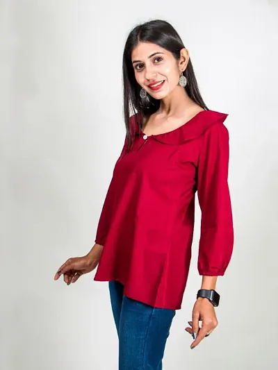 Poly Crepe full sleeves top for women