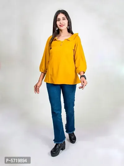 Allofit Frill Collar Mustard Top-thumb2