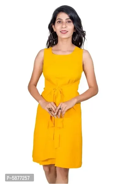 Trendy Crepe Wrap Around Dress for Women