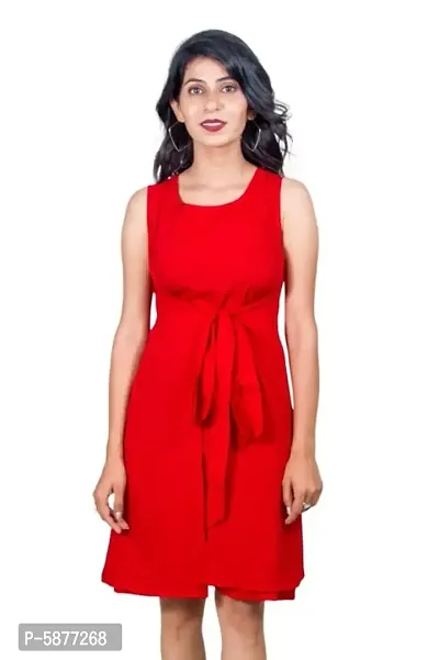 Trendy Crepe Wrap Around Dress for Women