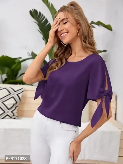 Solid Knot Sleeves Top-thumb0