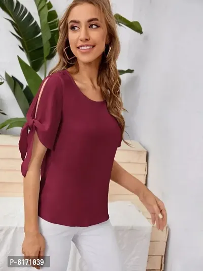 Solid Knot Sleeves Top-thumb3