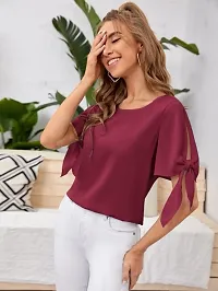 Solid Knot Sleeves Top-thumb3