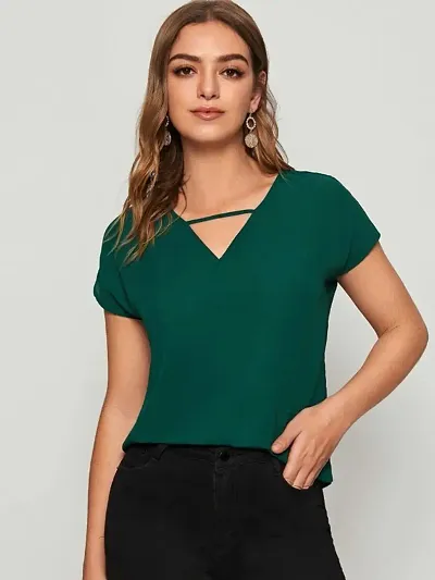 Solid Peekaboo Top